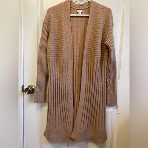Women's Ribbed Beige Cardigan